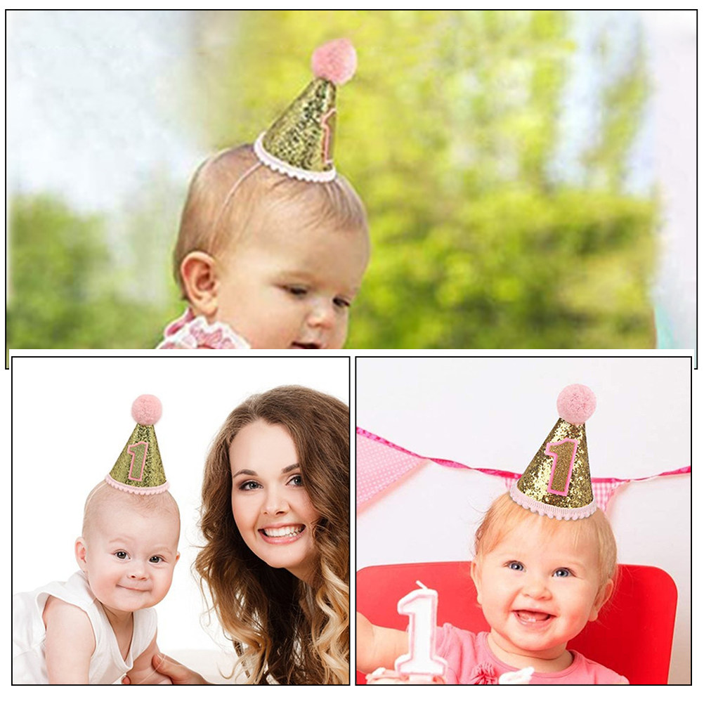 ピンクの誕生日帽子 1歳の誕生日パーティー用コーンハット 柔 - Party Hat Cone のレビューと価格