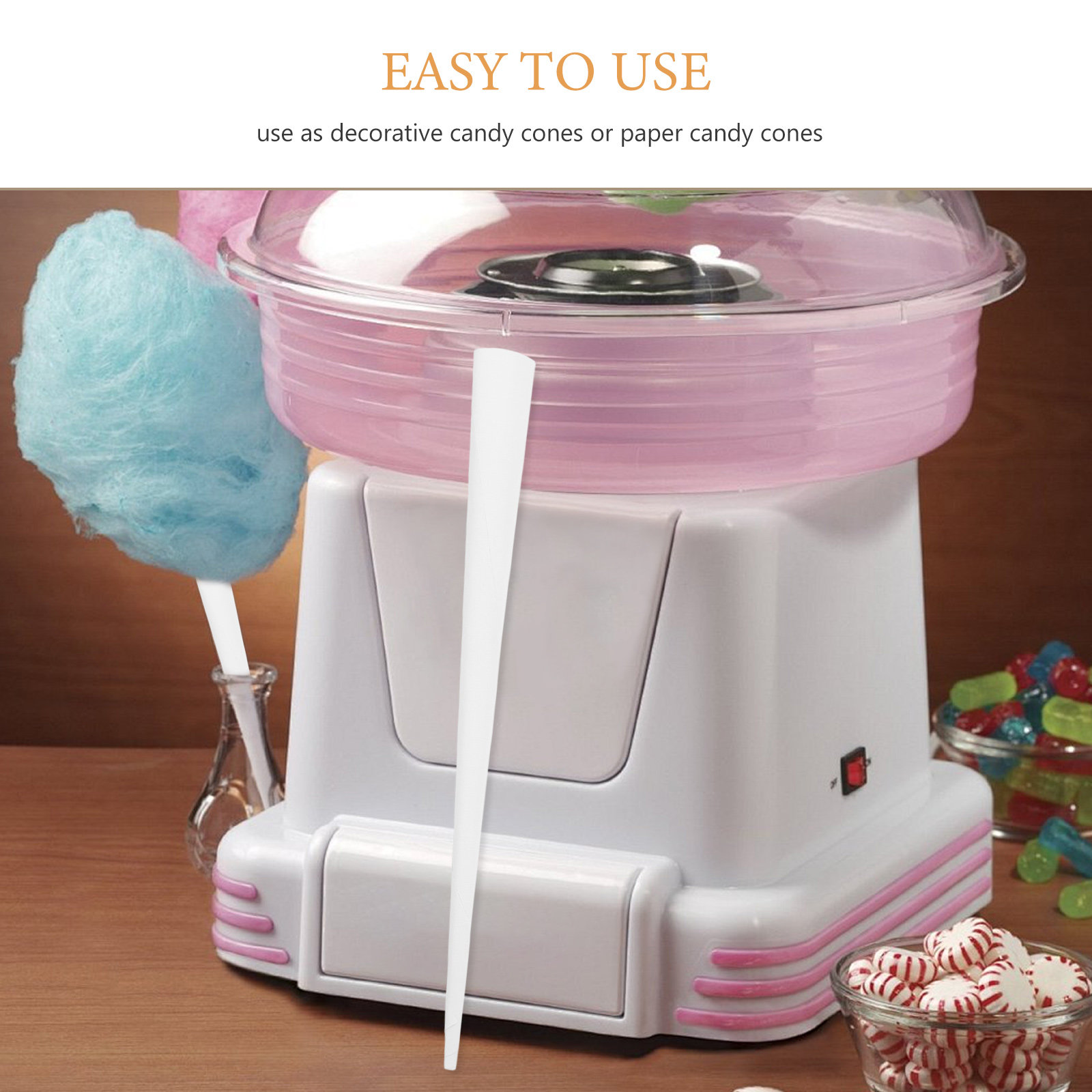 20本入り綿菓子用紙棒 プレミアムキャンディコーンホルダー  - Cotton Candy Cone のレビューと価格