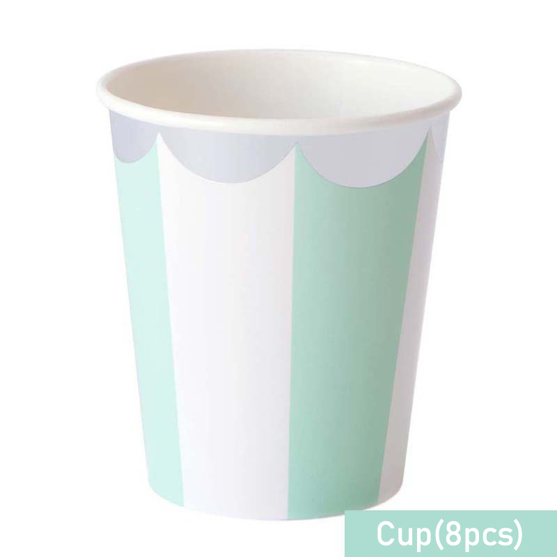 ピンクとブルーの使い捨てのピンクの縞模様の食器,ナプキン,カ - Paper Straw Color のレビューと価格