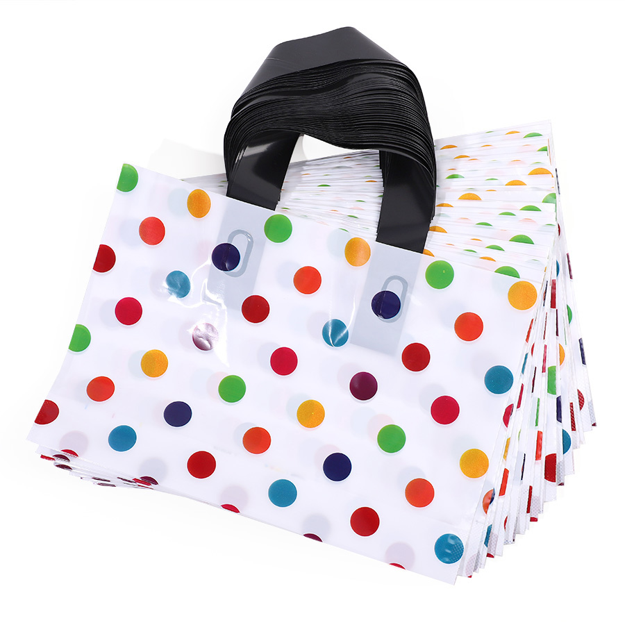 18 個水玉模様のトートバッグ厚みのある大型プラスチックギフ - Party Event Supply Store のレビューと価格