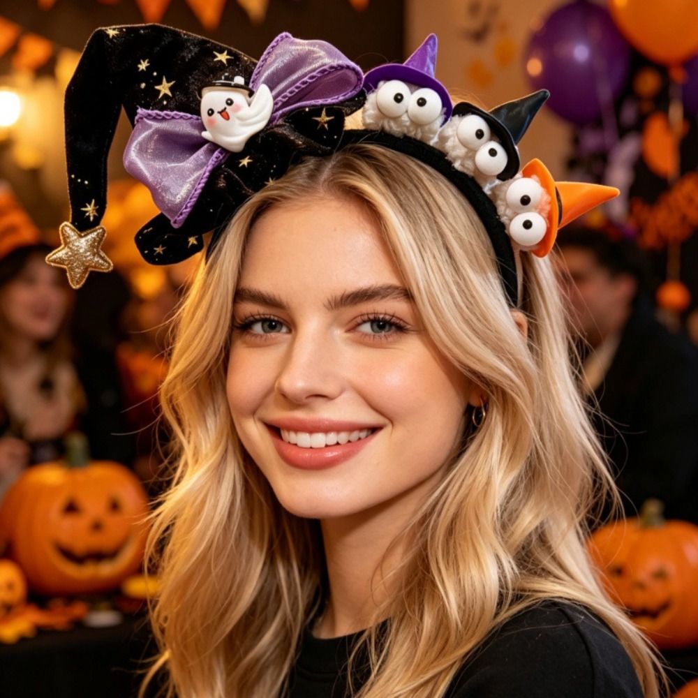 パーソナリティゴーストハロウィン魔女帽子ヘッドバンドボウメッ - Party Hat Cone のレビューと価格