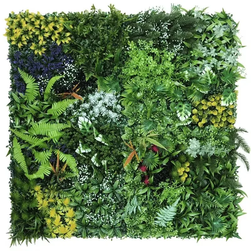 50x50cm 3D人工植物パネル プラスチック製 屋外用  - Flower Wall Panel のレビューと価格