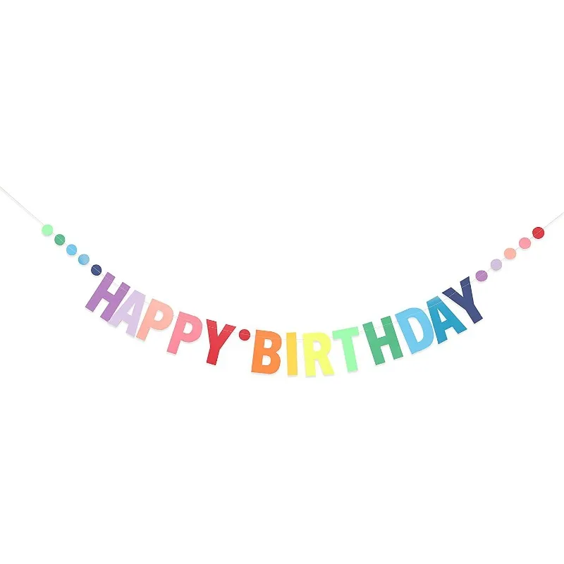 大人、子供、女の子、女性用 誕生日おめでとうバナー レインボ - Party Banner Gold のレビューと価格