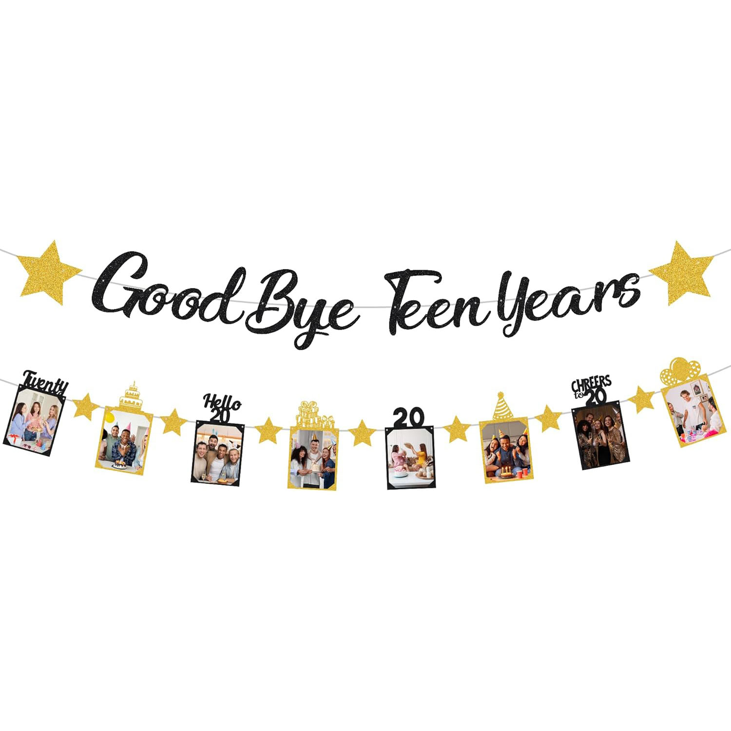 ブラックゴールドグリッター「Goodbye Teen Yea - Party Banner Gold のレビューと価格